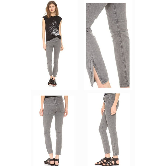 HELMUT LANG runway skinny-stretch crop ankle-zip goop fave travel jeans $245 25 - Picture 4 of 14